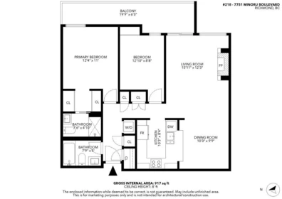 Kitchen Island Photo of 218 7751 Minoru Boulevard, Richmond, BC