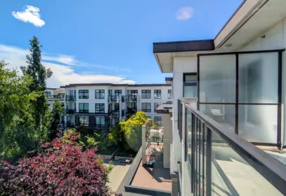 Outdoor Deck Photo of 413 9388 Odlin Road, Richmond, BC