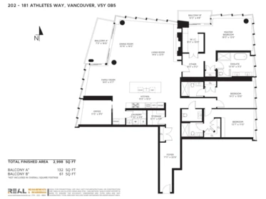Aerial View of 202 181 Athletes Way, Vancouver, BC