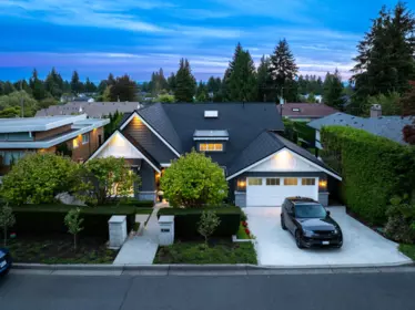 Aerial View of 977 Melbourne Avenue, North Vancouver, BC