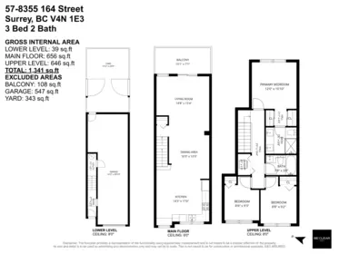Basement Recreation Room Photo of 57 8355 164 Street, Surrey, BC