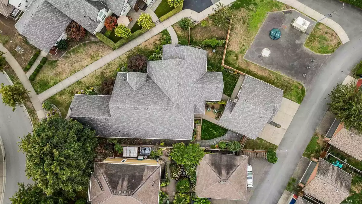 Aerial View of 2 5882 Cowichan Street, Chilliwack, BC