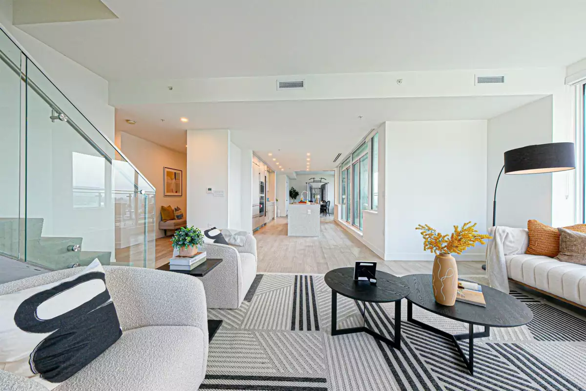 Living Room Photo of 602 7638 Cambie Street, Vancouver, BC