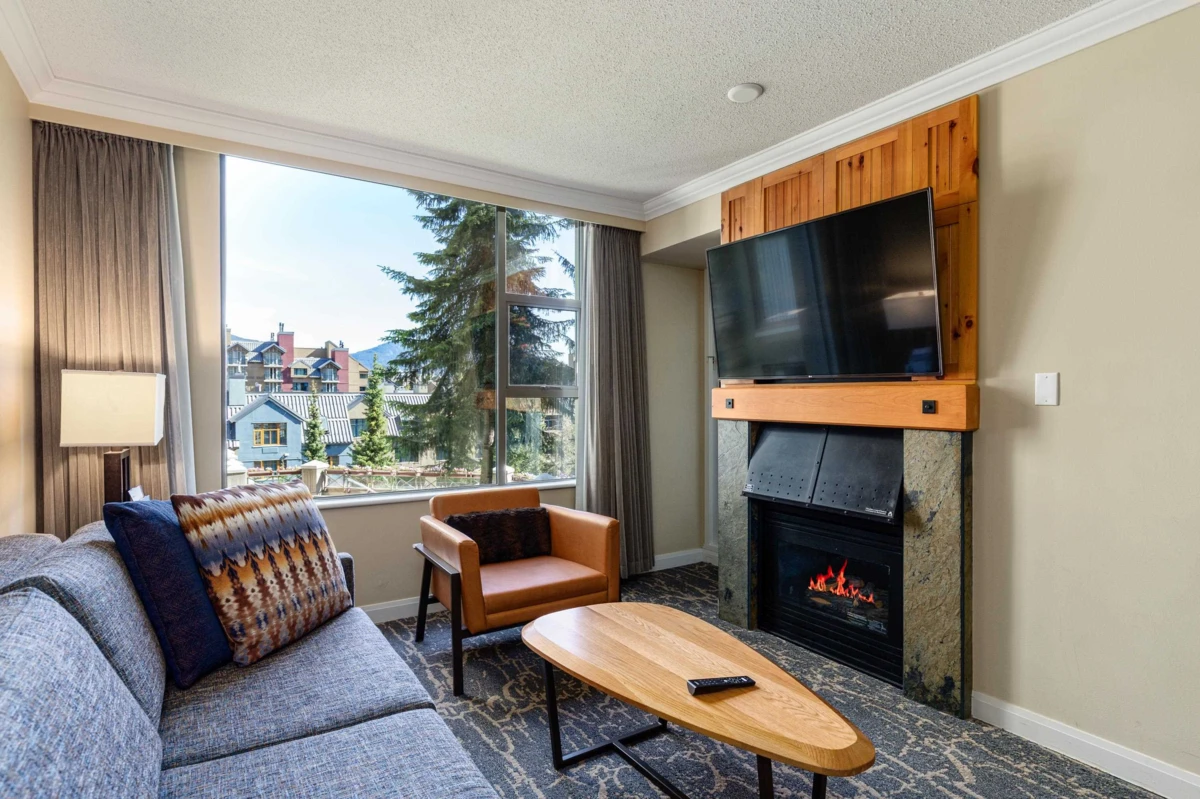 Living Room Photo of 487 4090 Whistler Way, Whistler, BC