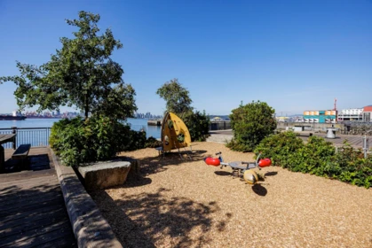 Outdoor Patio Photo of 303 199 Victory Ship Way, North Vancouver, BC