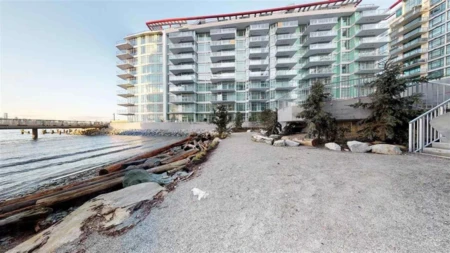 Aerial View of 204 175 Victory Ship Way, North Vancouver, BC