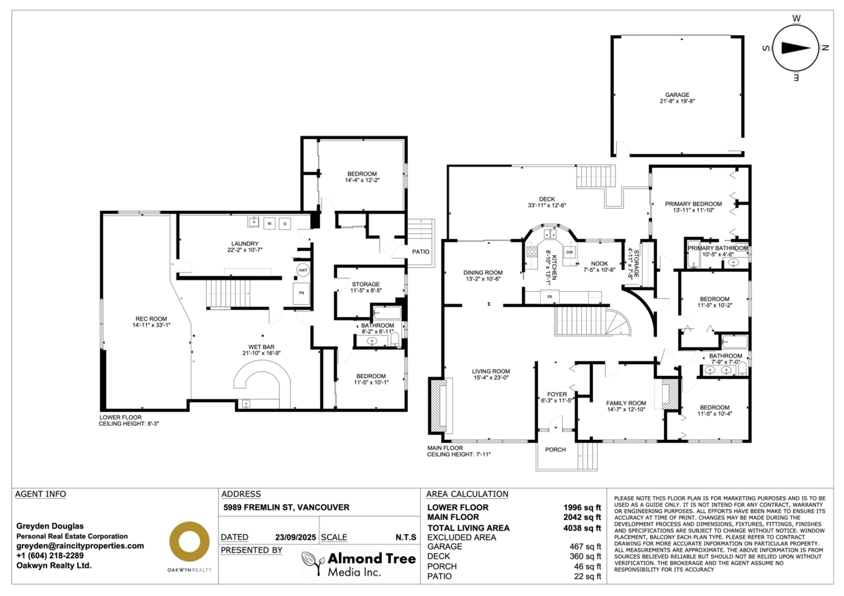 Living Room Photo of 5989 Fremlin Street, Vancouver, BC