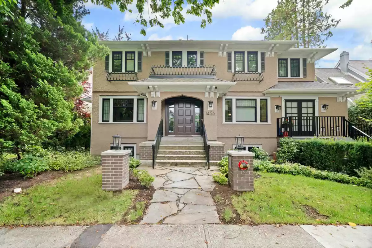 Aerial View of 1458 W 45th Avenue, Vancouver, BC