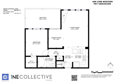 408 2388 Western Parkway, Vancouver, BC, University VW — 1 bed apartment/condo for sale