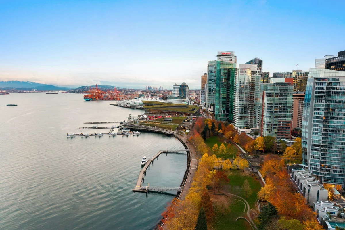 Aerial View of 807 1211 Melville Street, Vancouver, BC