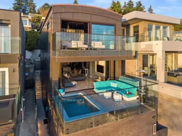 Aerial View of 14555 Marine Drive, White Rock, BC