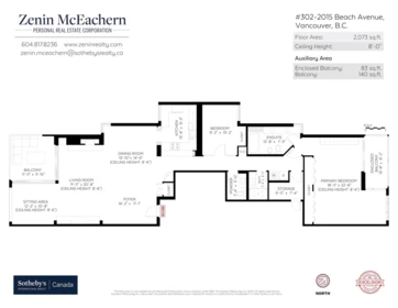 Kitchen Island Photo of 302 2015 Beach Avenue, Vancouver, BC