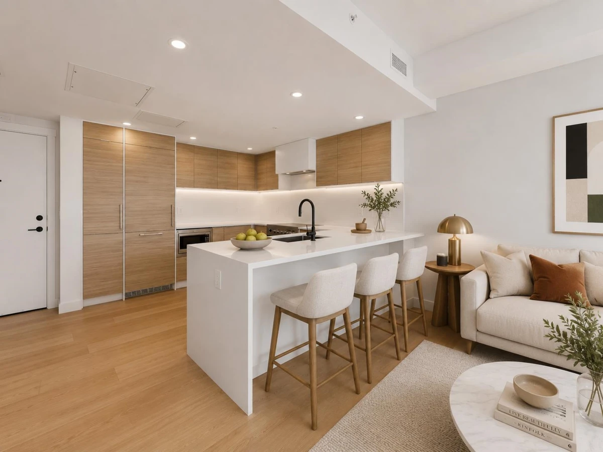 Living Room Photo of 504 6485 Manitoba Street, Vancouver, BC