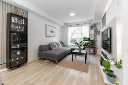 Living Room Photo of 105 11913 Burnett Street, Maple Ridge, BC