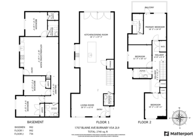 Aerial View of 1707 Blaine Avenue, Burnaby, BC