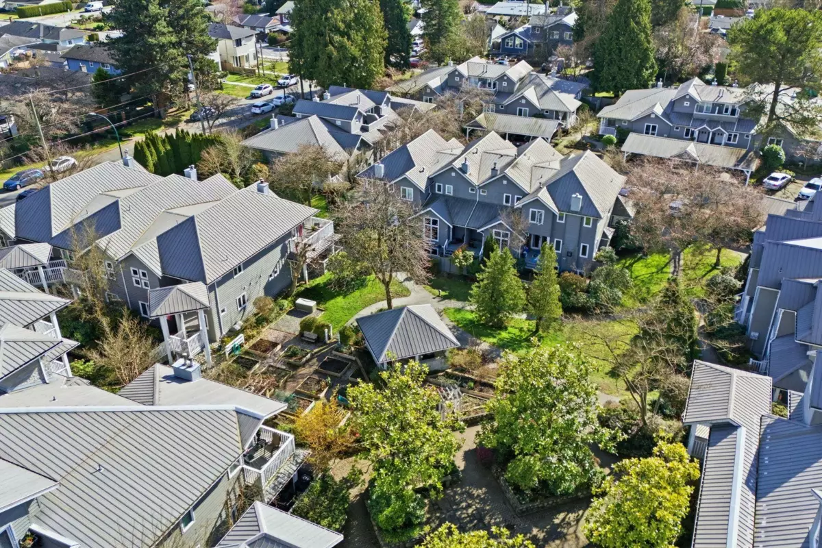 Aerial View of 203 1538 Bowser Avenue, North Vancouver, BC