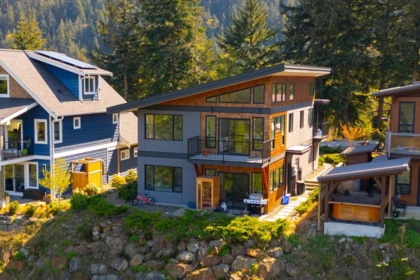 Aerial View of 897 Rivendell Drive, Bowen Island, BC