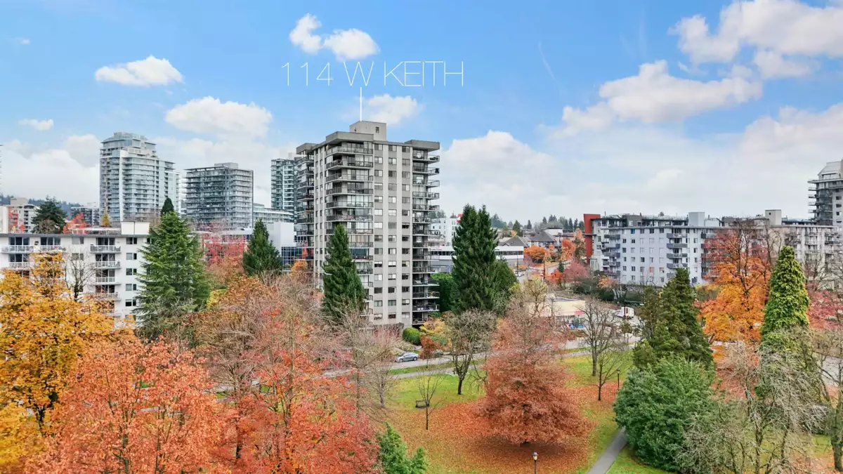 Aerial View of 801 114 W Keith Road, North Vancouver, BC