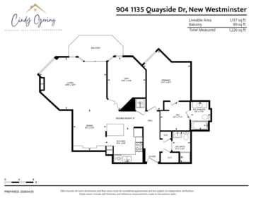 Aerial View of 904 1135 Quayside Drive, New Westminster, BC