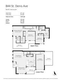 Aerial View of 844 St. Denis Avenue, North Vancouver, BC