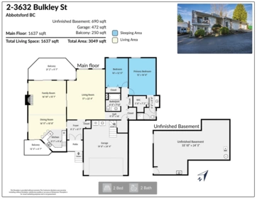 Aerial View of 2 3632 Bulkley Street, Abbotsford, BC
