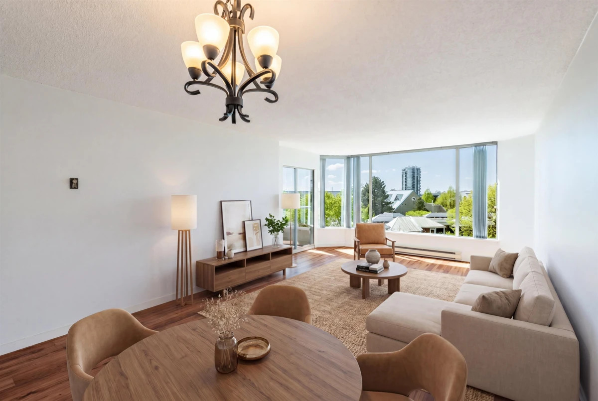 Living Room Photo of 504 1065 Quayside Drive, New Westminster, BC