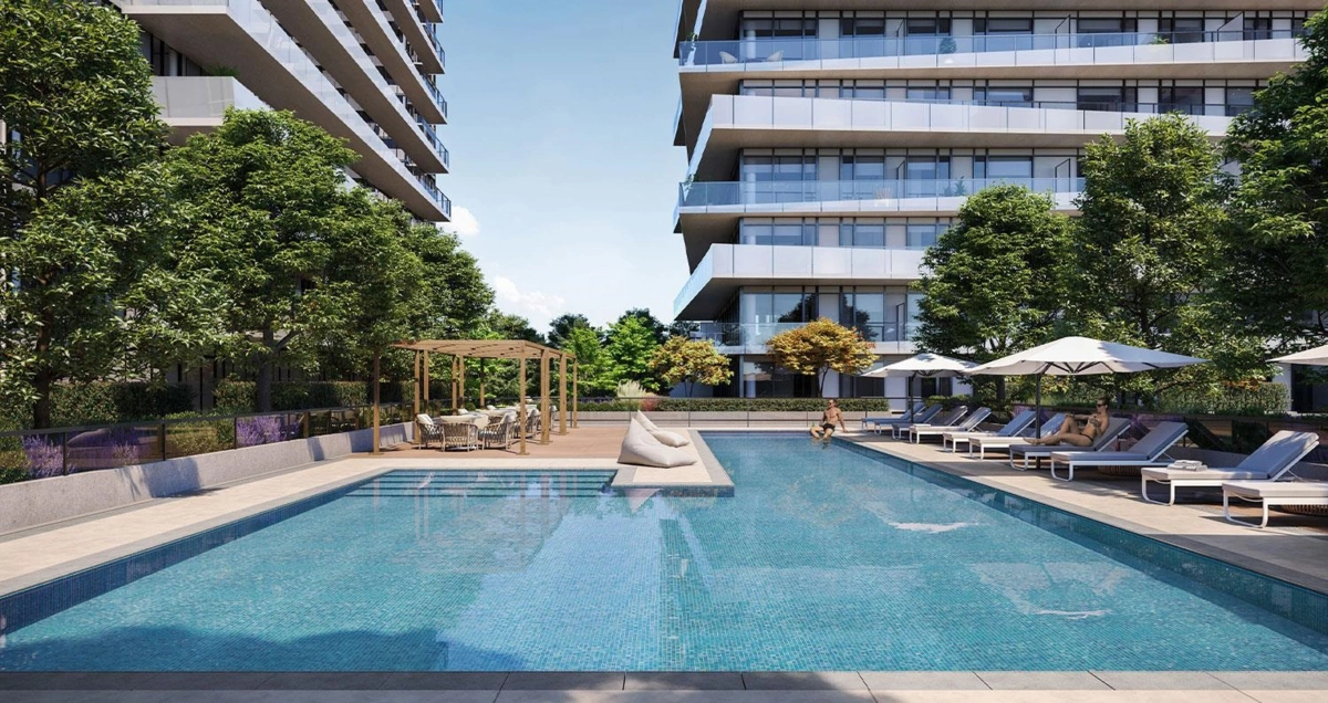 Aerial View of 1201 5593 No. 3 Road, Richmond, BC