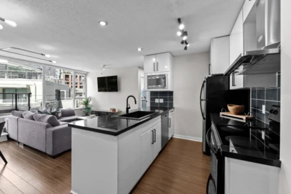 Living Room Photo of 306 633 Abbott Street, Vancouver, BC