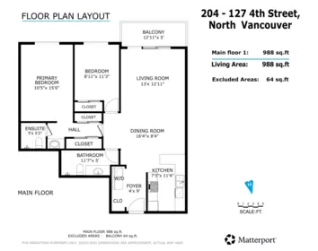 Hallway Photo of 204 127 E 4th Street, North Vancouver, BC