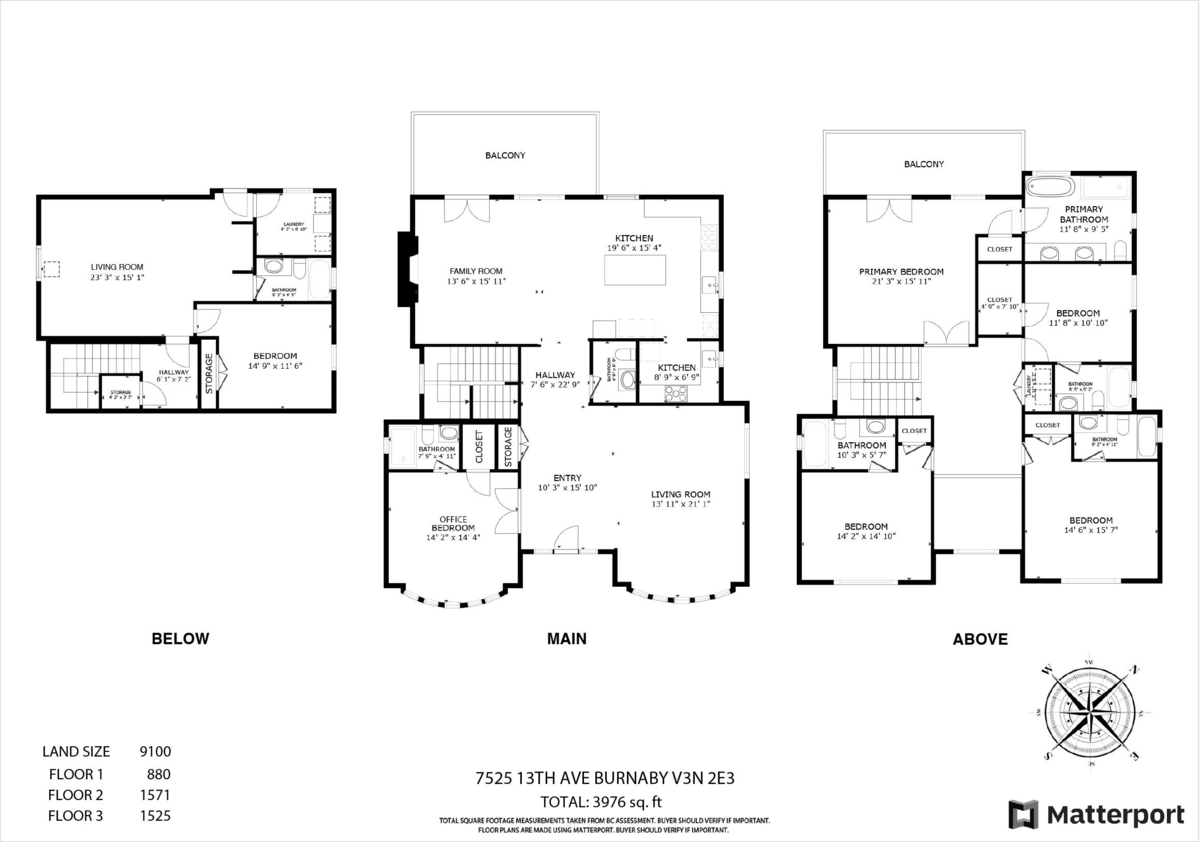 Aerial View of 7525 13th Avenue, Burnaby, BC