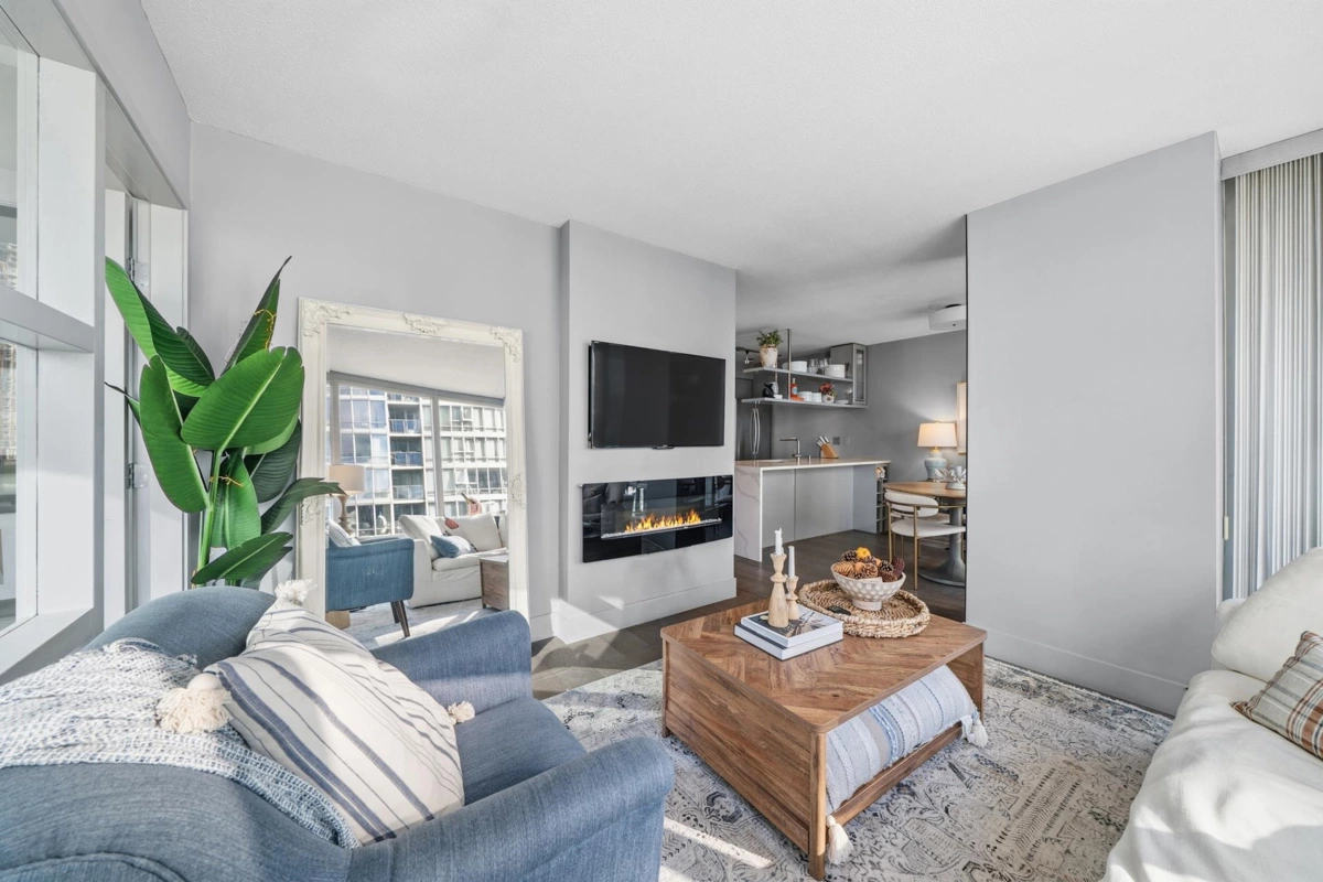 Living Room Photo of 906 1438 Richards Street, Vancouver, BC