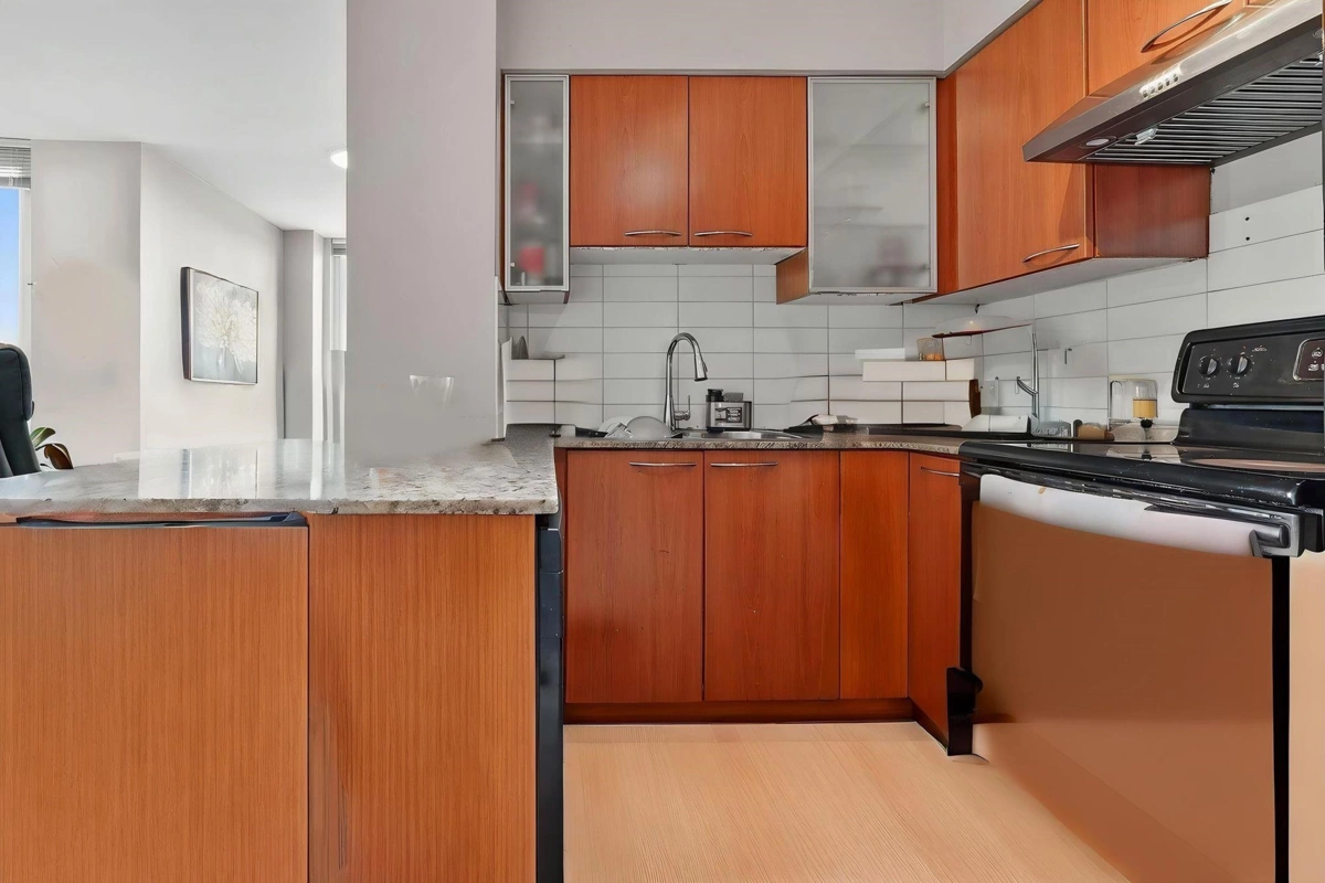 Living Room Photo of 609 4028 Knight Street, Vancouver, BC
