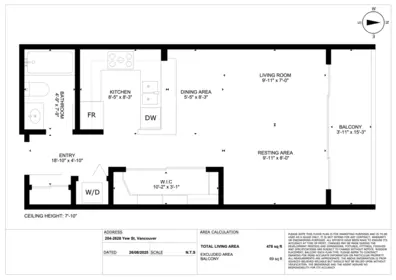 Kitchen Island Photo of 204 2628 Yew Street, Vancouver, BC