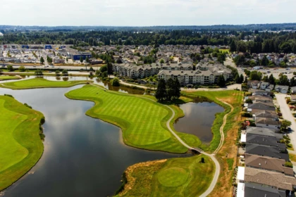 Aerial View of 433 19673 Meadow Gardens Way, Pitt Meadows, BC