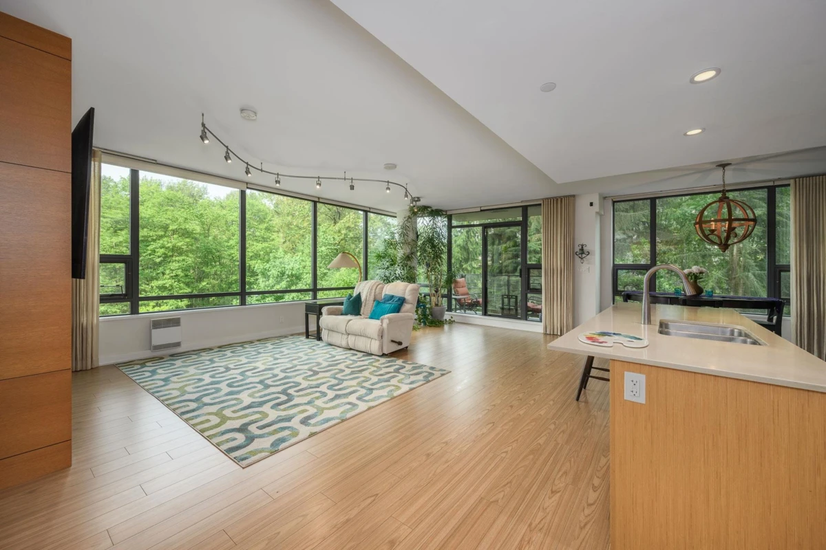 Living Room Photo of 405 301 Capilano Road, Port Moody, BC