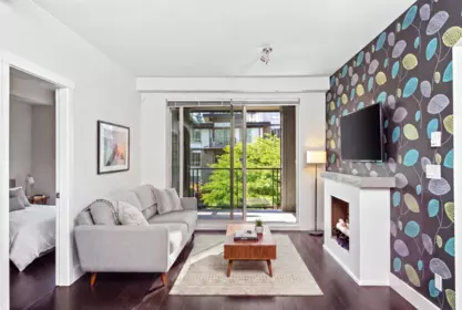 Living Room Photo of 407 7478 Byrnepark Walk, Burnaby, BC