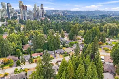 Aerial View of 535 Ailsa Avenue, Port Moody, BC