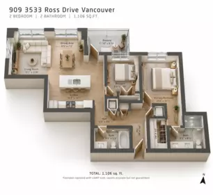 Kitchen Photo of 909 3533 Ross Drive, Vancouver, BC