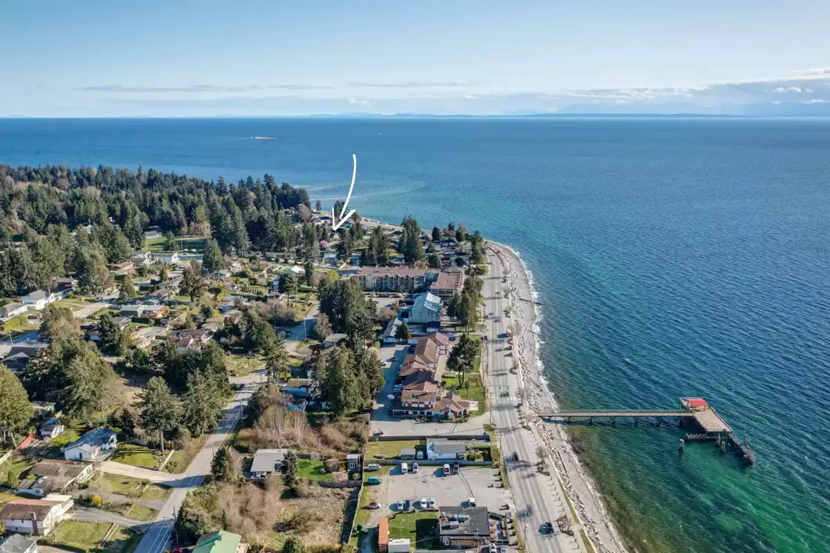 Aerial View of 4657 Whitaker Road, Sechelt, BC