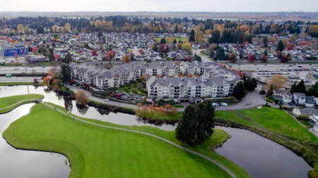 Front exterior of 211 19677 Meadow Gardens Way, Pitt Meadows, BC