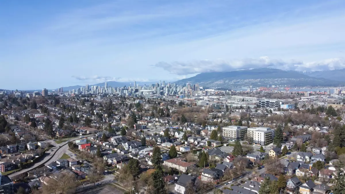 Aerial View of 204 1680 E 12th Avenue, Vancouver, BC