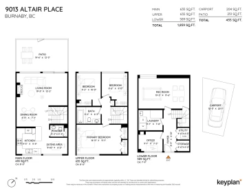 Aerial View of 9013 Altair Place, Burnaby, BC