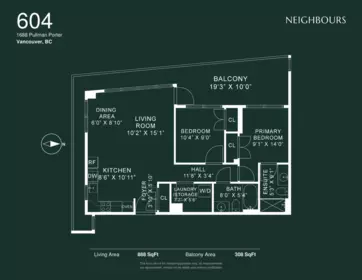 Aerial View of 604 1688 Pullman Porter Street, Vancouver, BC