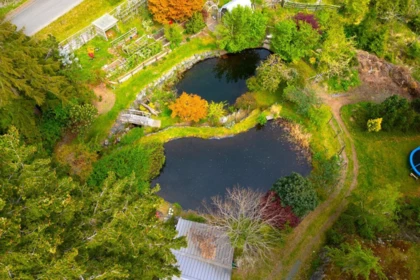 Aerial View of 620 Laura Road, Bowen Island, BC
