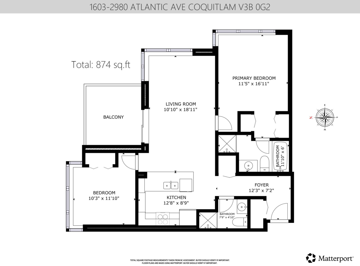 Powder Room Photo of 1603 2980 Atlantic Avenue, Coquitlam, BC