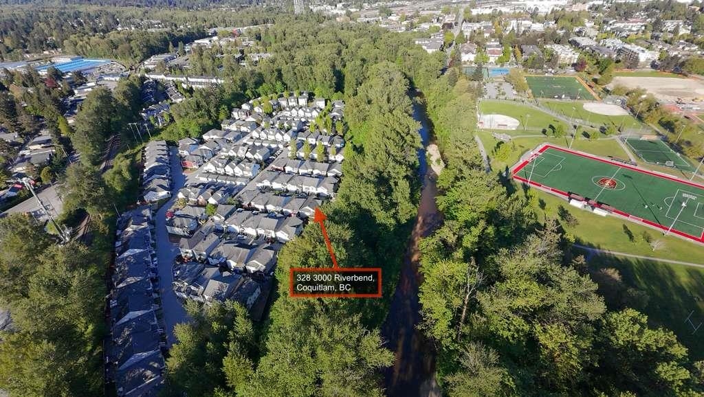 Aerial View of 328 3000 Riverbend Drive, Coquitlam, BC