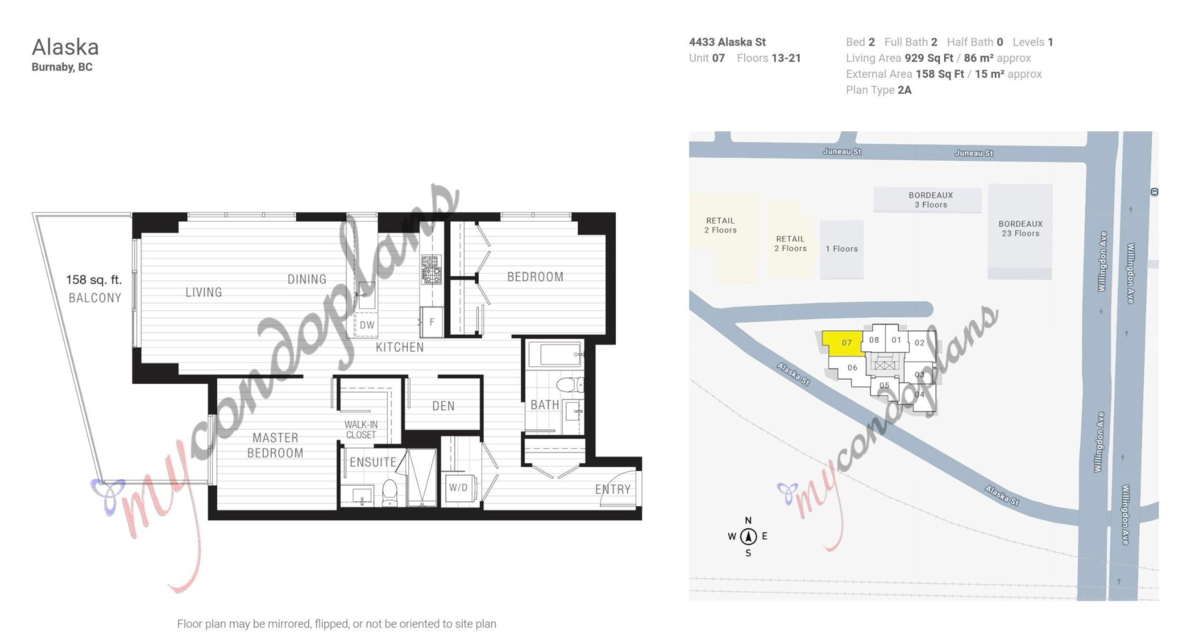 Exterior Rear Photo of 1307 4433 Alaska Street, Burnaby, BC