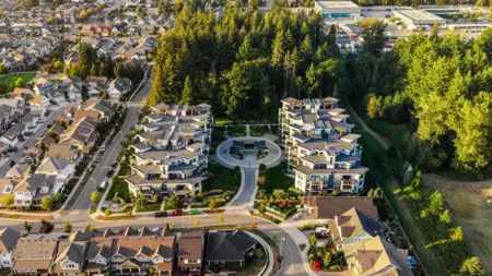 Aerial View of 507 5380 Tyee Lane, Chilliwack, BC