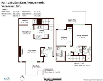 21 2885 E Kent Avenue North, Vancouver, BC, Vancouver — Townhouse for sale
