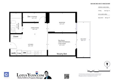 Aerial View of 628 180 E 2nd Avenue, Vancouver, BC